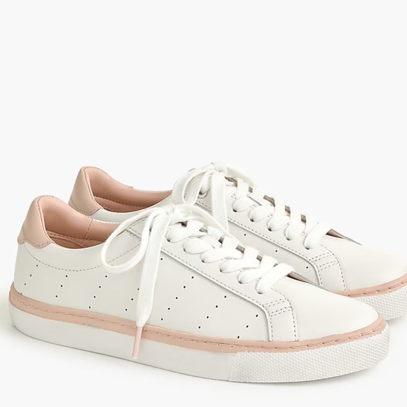 J. Crew Shoes - Saturday sneakers in leather with pink detail Size 9